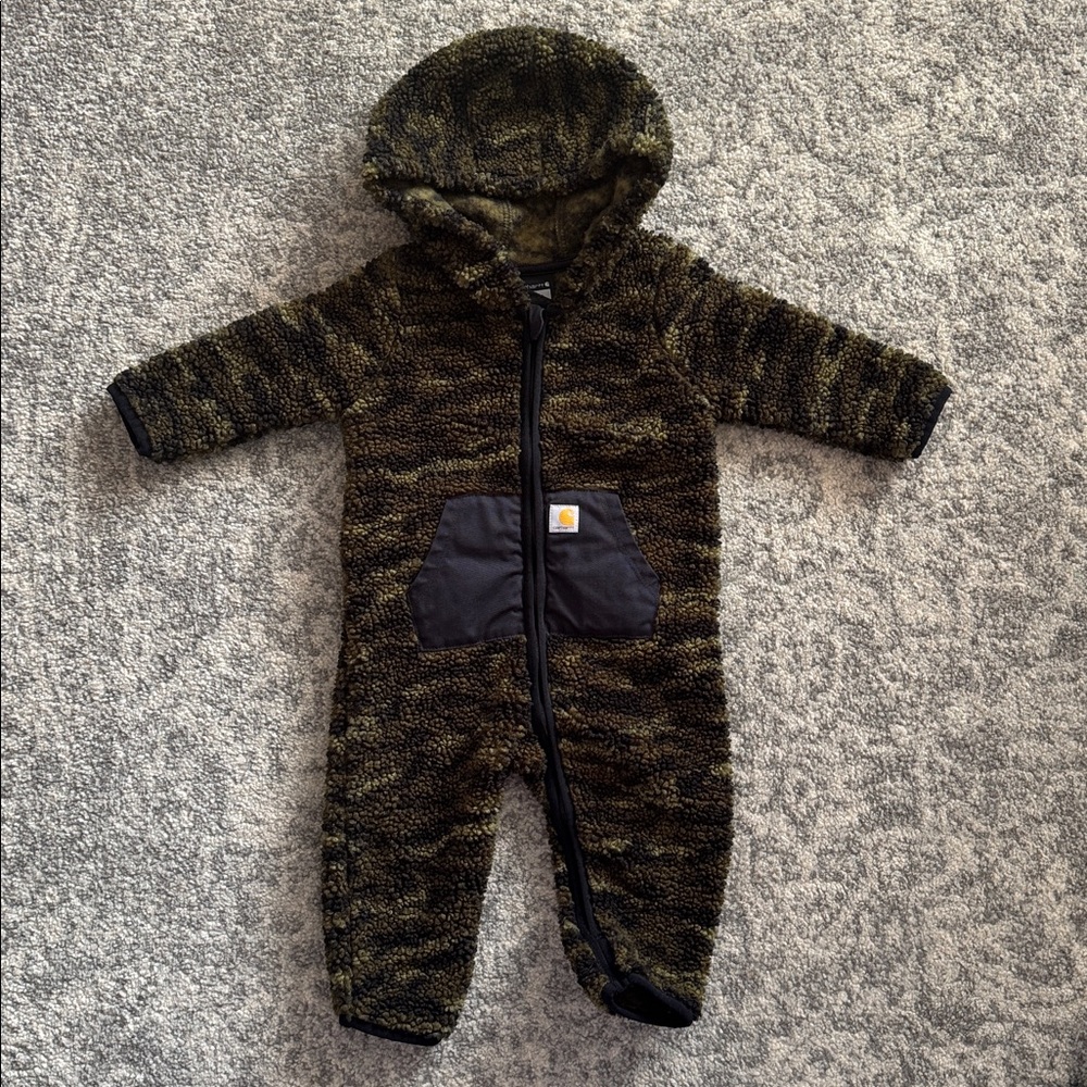 Carhartt Kids' Long Sleeve Zip-Front Printed Sherpa Coverall